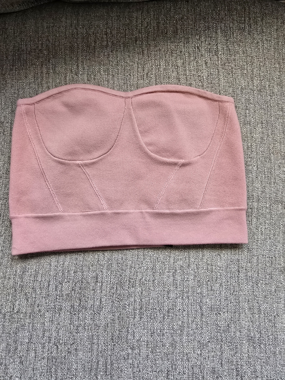RtA Dusty Rose Strapless Bustier Top